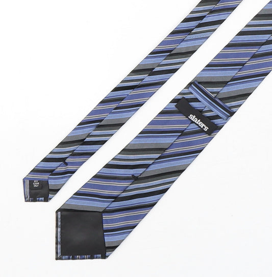 Slaters Mens Multicoloured Striped Silk Pointed Tie One Size