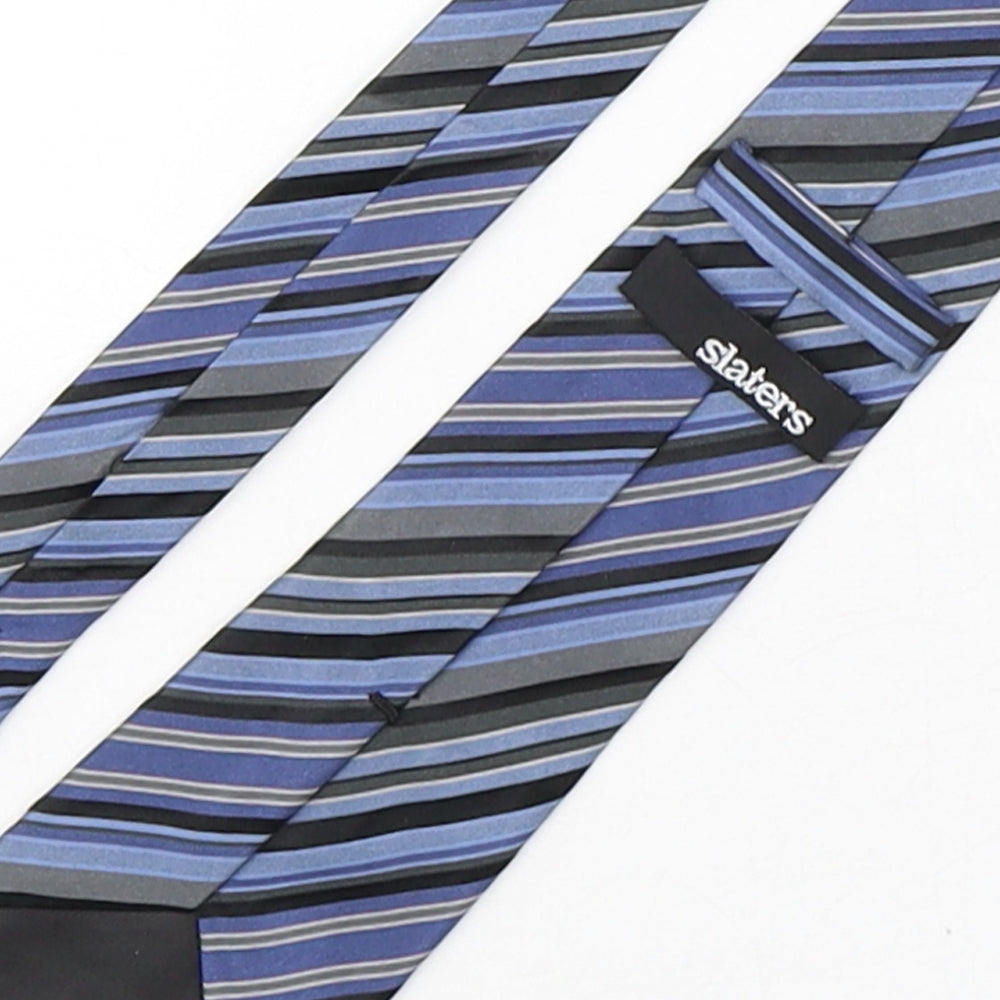 Slaters Mens Multicoloured Striped Silk Pointed Tie One Size