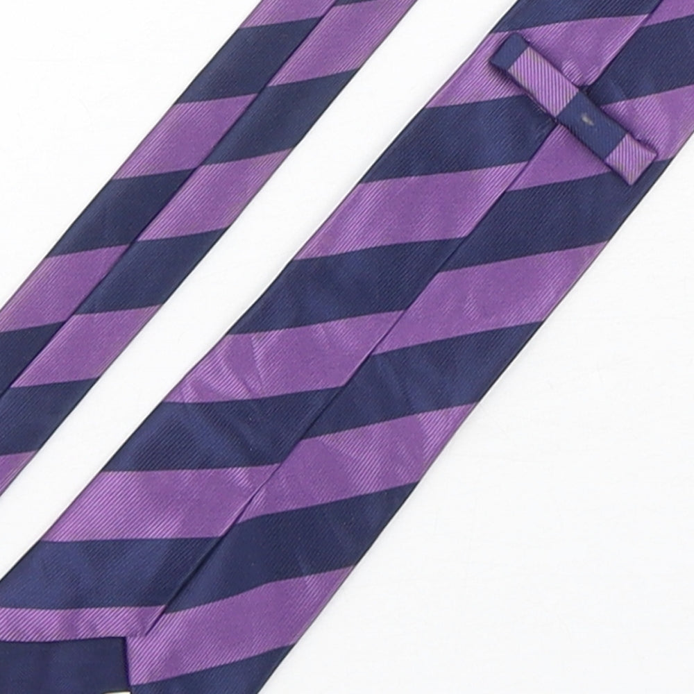 Marks and Spencer Mens Multicoloured Striped Polyester Pointed Tie One Size