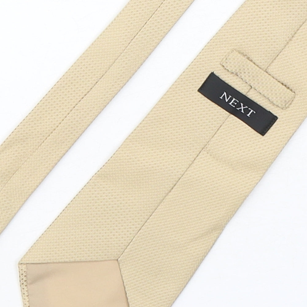 Mens NEXT Beige Grenadine Pointed Tie