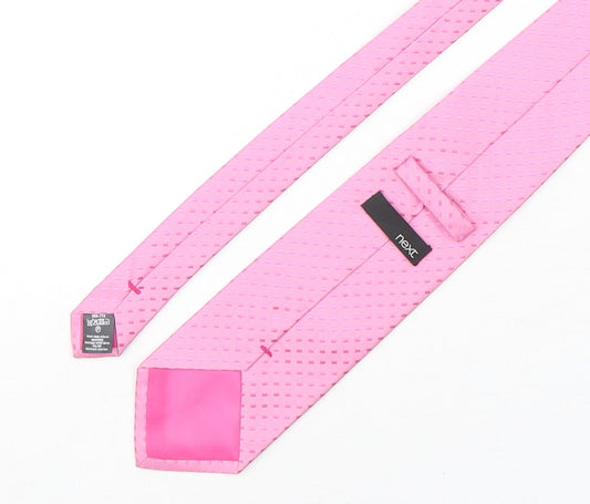 NEXT Mens Pink Geometric Polyester Pointed Tie One Size