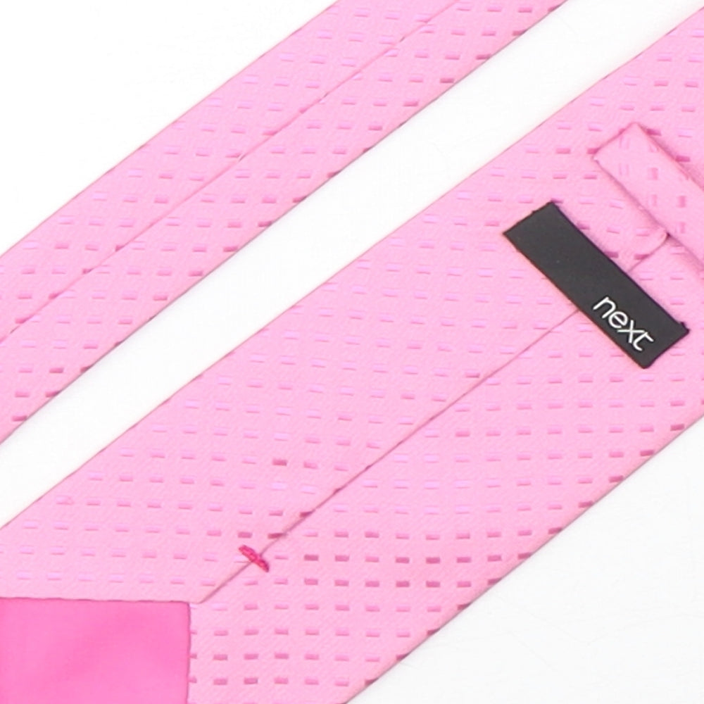 NEXT Mens Pink Geometric Polyester Pointed Tie One Size