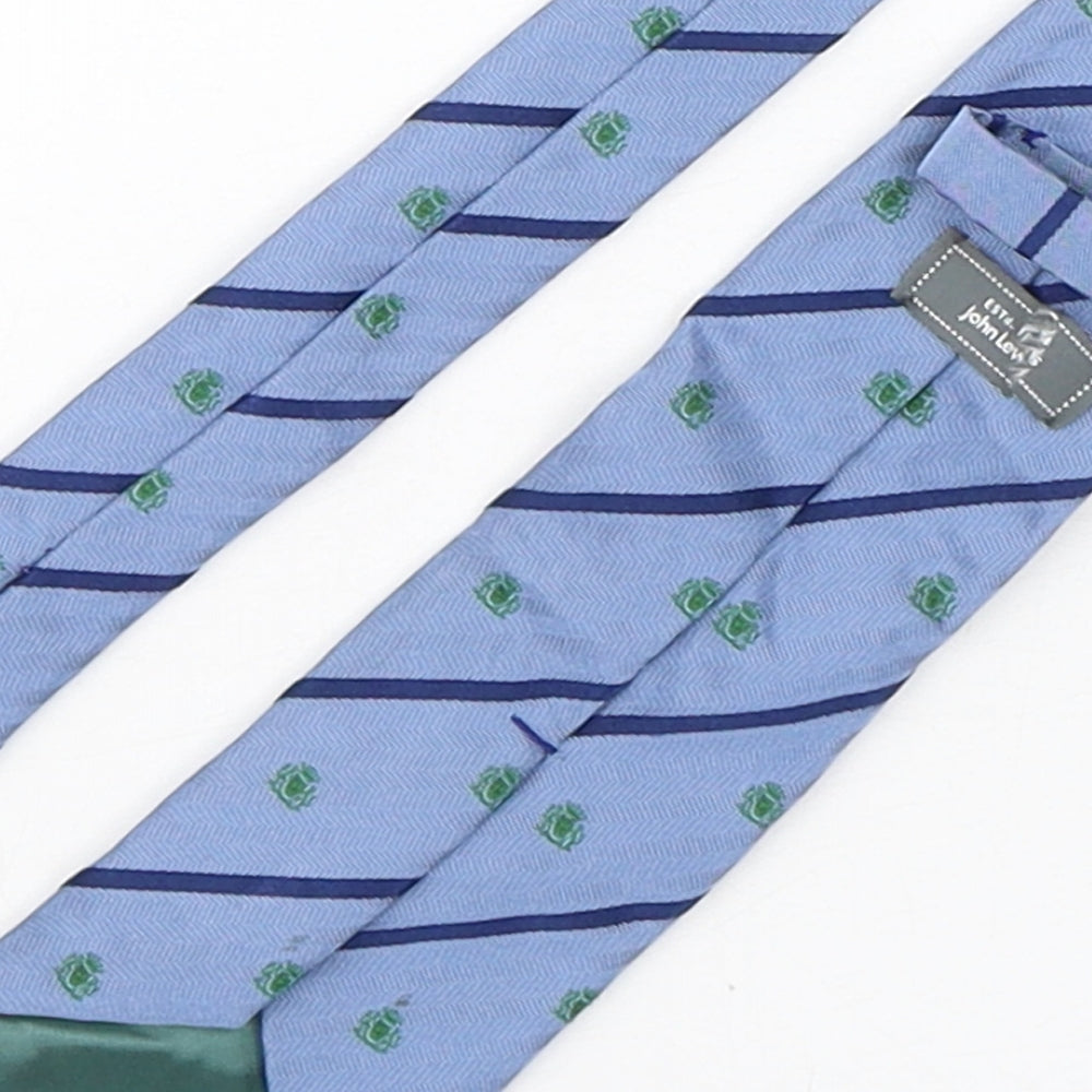 John Lewis Mens Blue Striped Silk Pointed Tie One Size