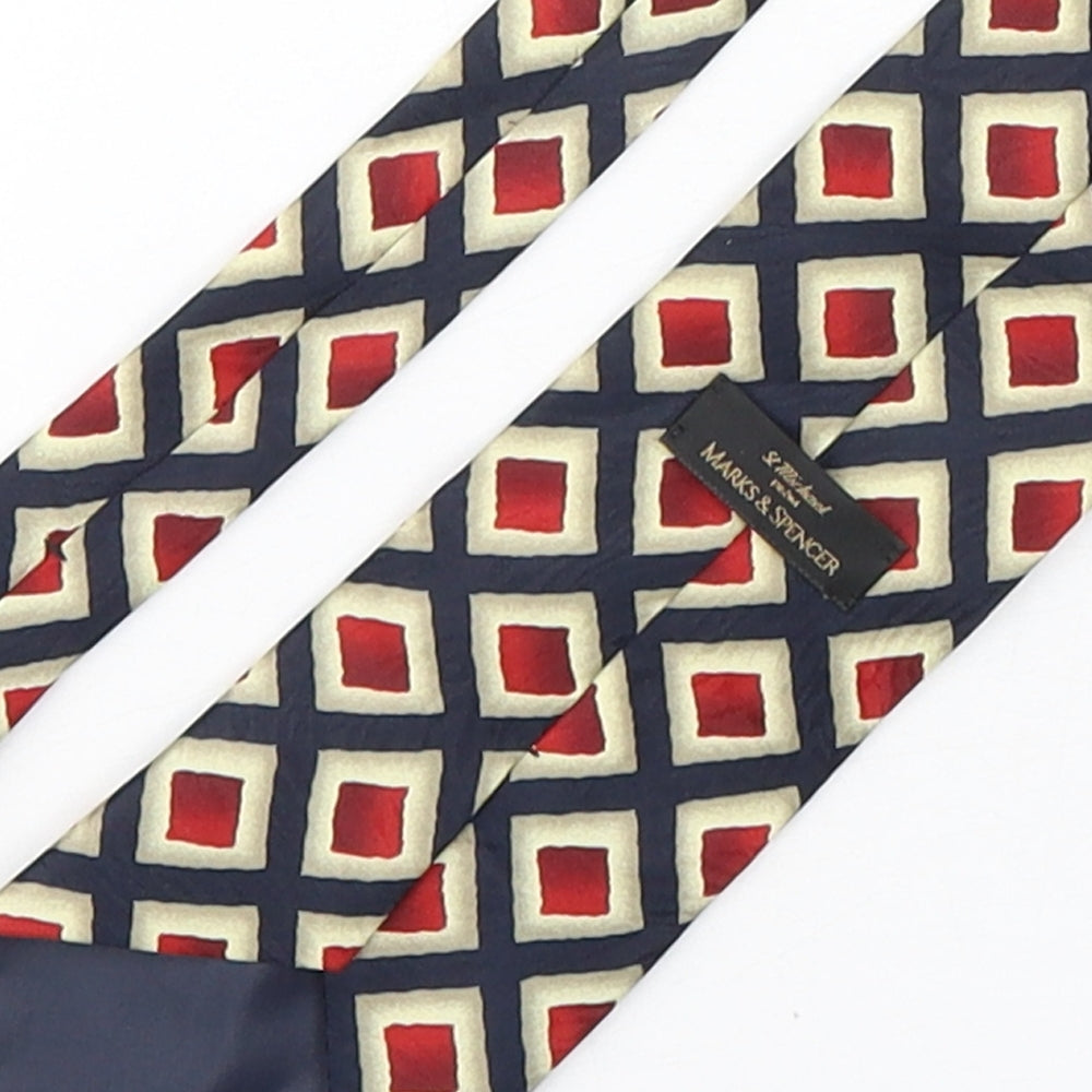 Marks and Spencer Mens Multicoloured Geometric Polyester Pointed Tie One Size