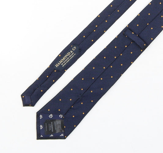 Hammond & CO Mens Blue Polka Dot Silk Pointed Tie One Size