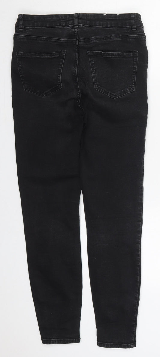 New Look Womens Black Cotton Skinny Jeans Size 10 L27 in Regular Button