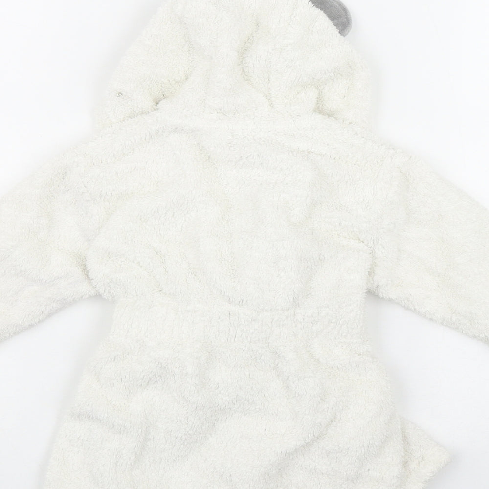 Marks and Spencer Baby White Cotton Kimono Robe Size 9-12 Months Tie