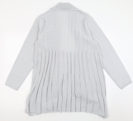 Damart Womens Grey V-Neck Acrylic Cardigan Jumper Size 10