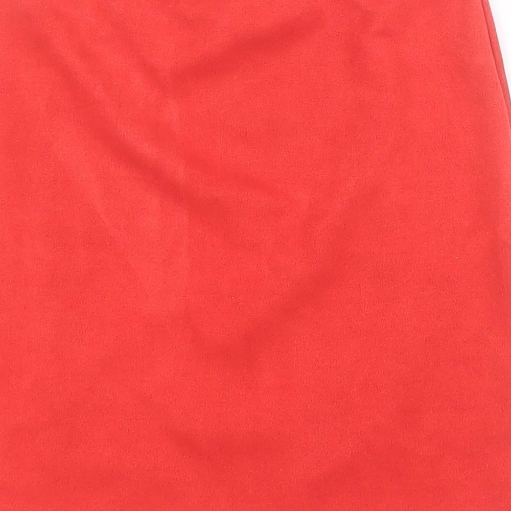 PRETTYLITTLETHING Womens Red Polyester Mini Skirt Size 6