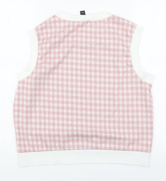 Womens UK Size 14 New Look Pink Basic Tank