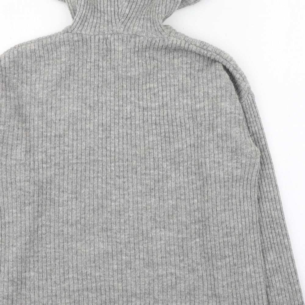 Urban Biss Womens Grey Round Neck Acrylic Pullover Jumper Size 10