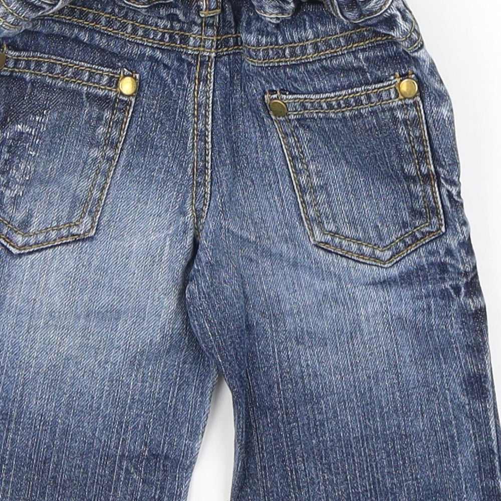 NEXT Boys Blue Cotton Capri Jeans Size 3-6 Months Button