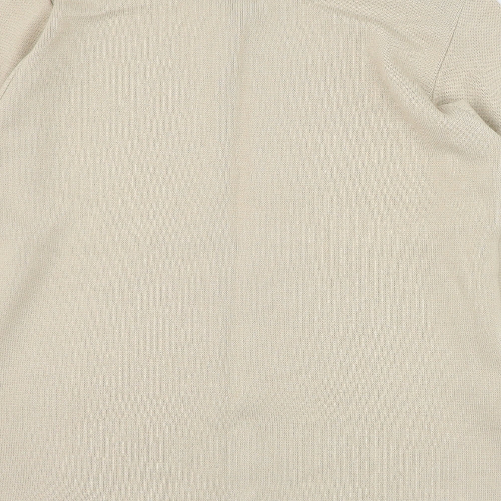 Autonomy Womens Beige Round Neck Acrylic Cardigan Jumper Size S