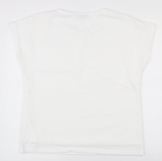 Womens UK Size L Anna Rose White Basic T-Shirt