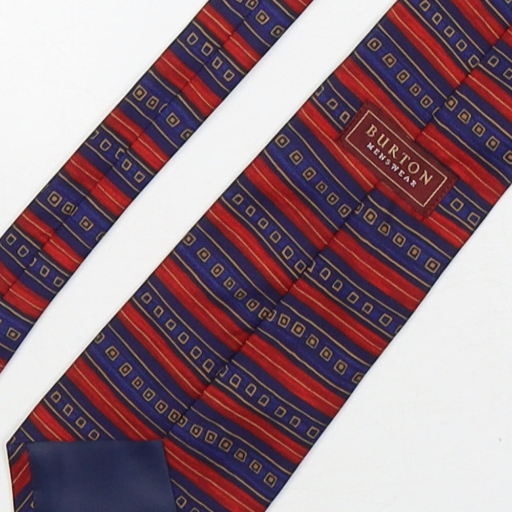 Mens Burton Multicoloured Striped Pointed Tie