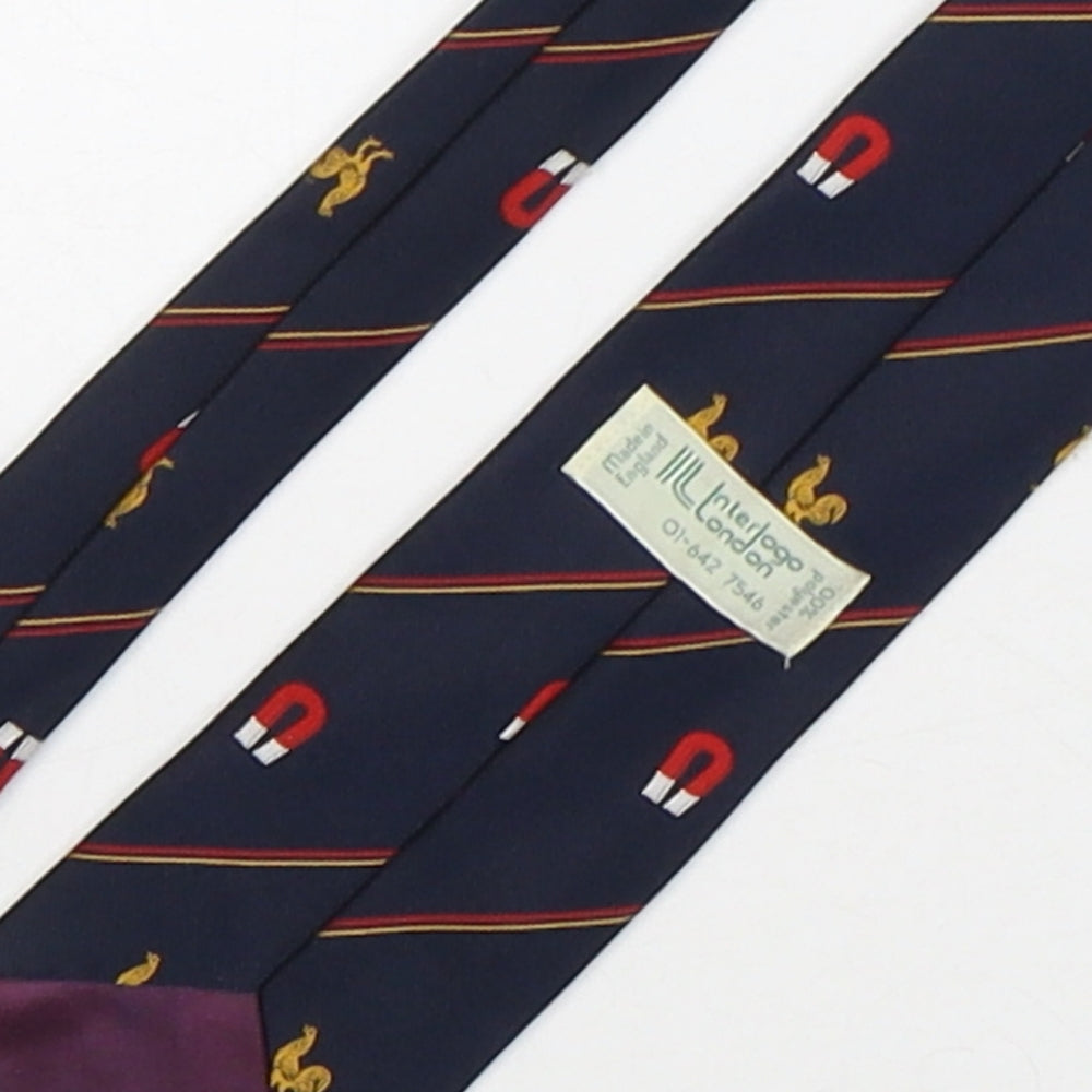 Interlogo London Mens Multicoloured Striped Polyester Pointed Tie One Size