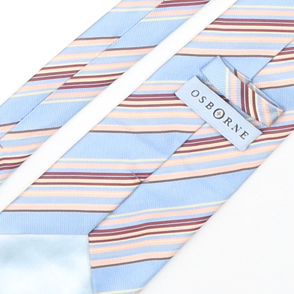 Osborne Mens Multicoloured Striped Silk Pointed Tie One Size