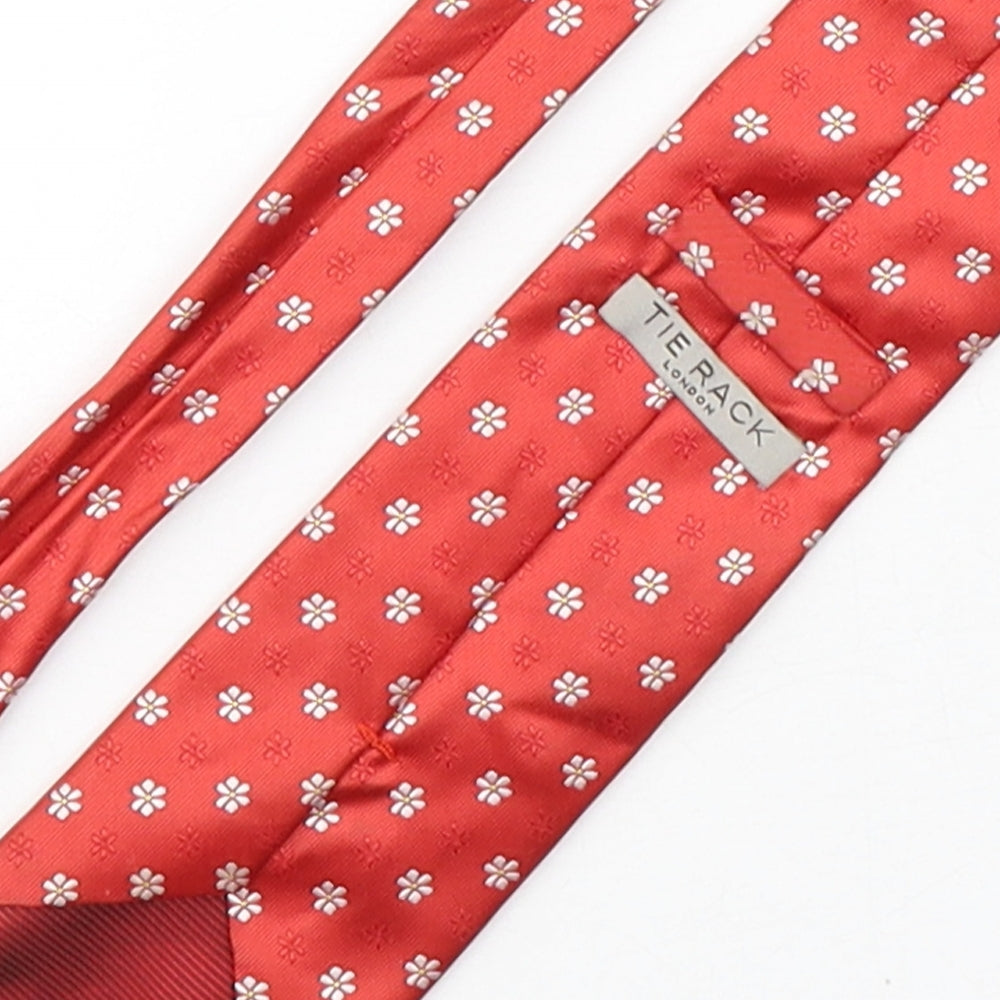 Tie Rack Mens Red Floral Polyester Pointed Tie One Size