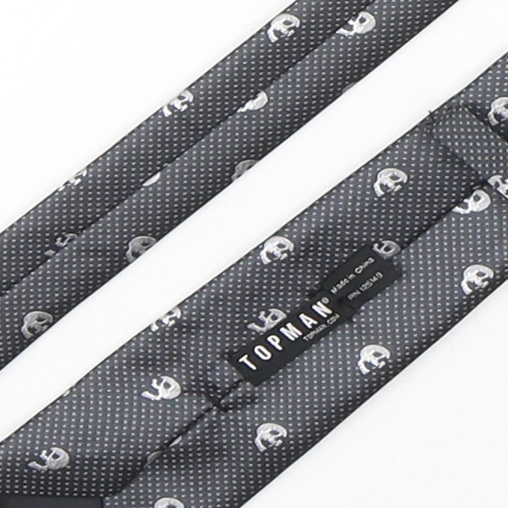 Topman Mens Silver Polka Dot Polyester Pointed Tie One Size