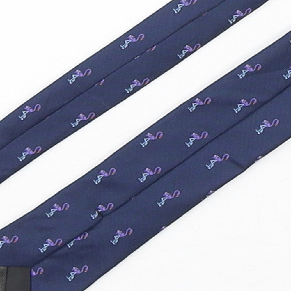 NEXT Mens Blue Geometric Polyester Pointed Tie One Size