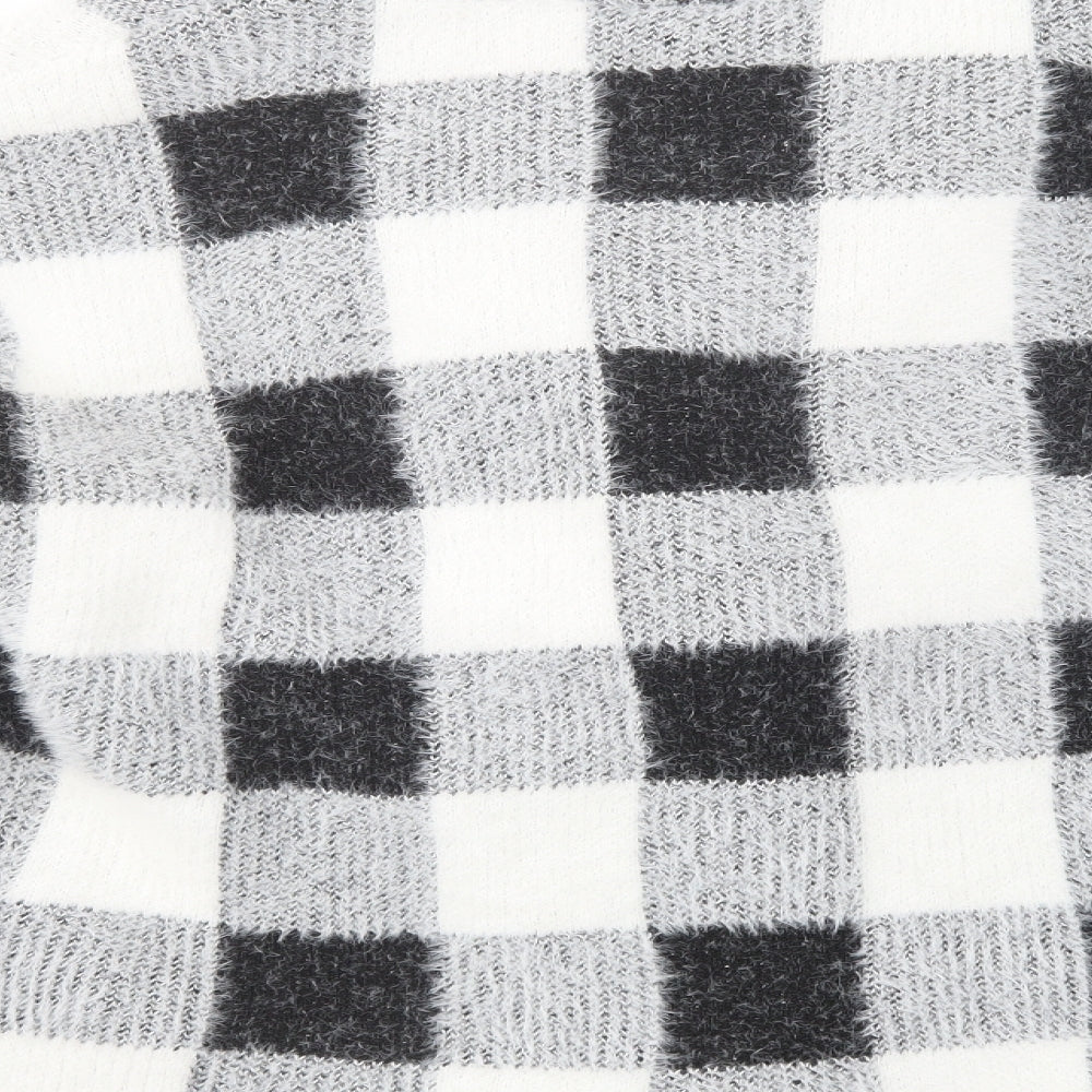 Primark Womens Grey Check Jacket Coatigan Size M Snap