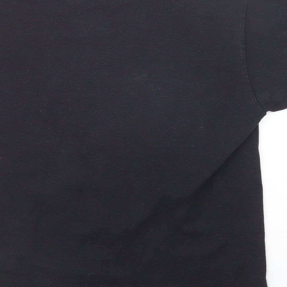 Mens UK Size M Fruit of the Loom Black T-Shirt