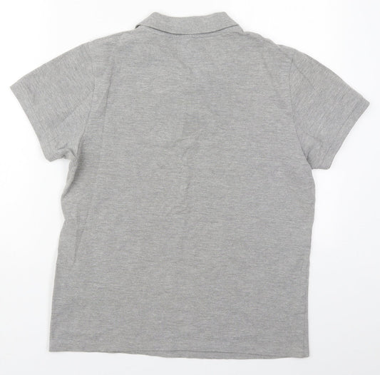 Burton Mens Grey Cotton Polo Size S Collared Pullover