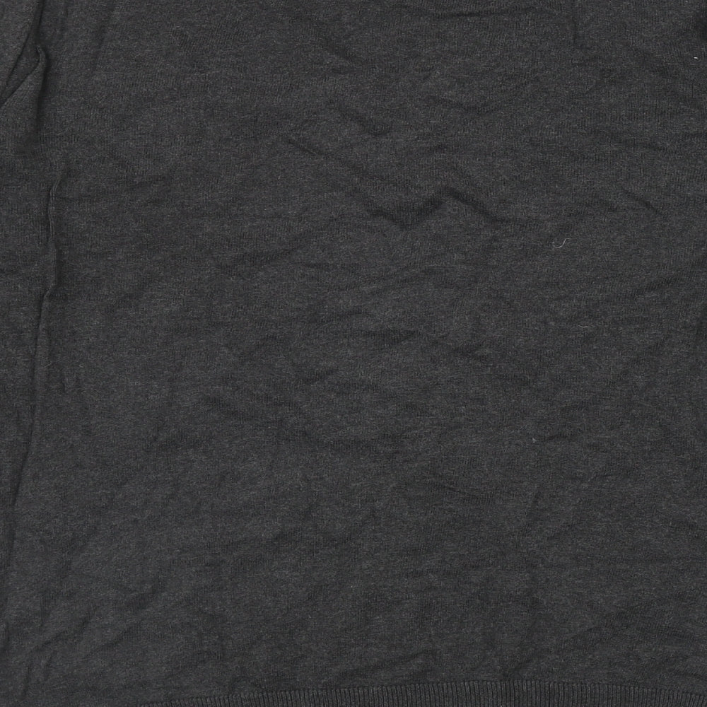Gap Mens Grey V-Neck Cotton Pullover Jumper Size L