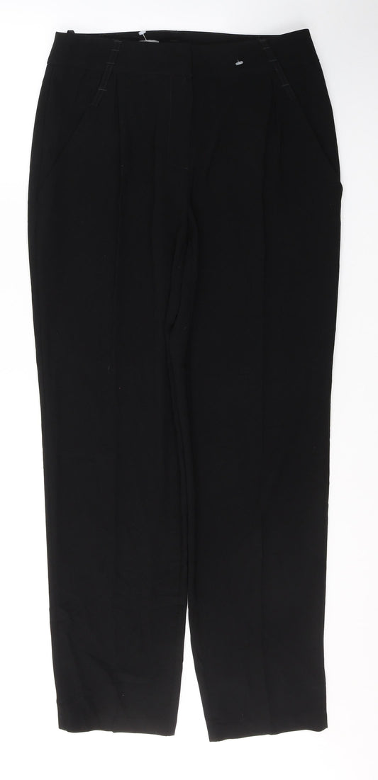 Womens UK Size 10 Marks and Spencer Regular Fit Black Trousers