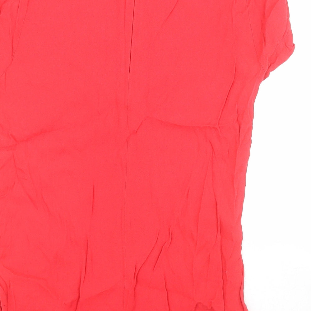 Womens UK Size 10 New Look Red Basic Blouse