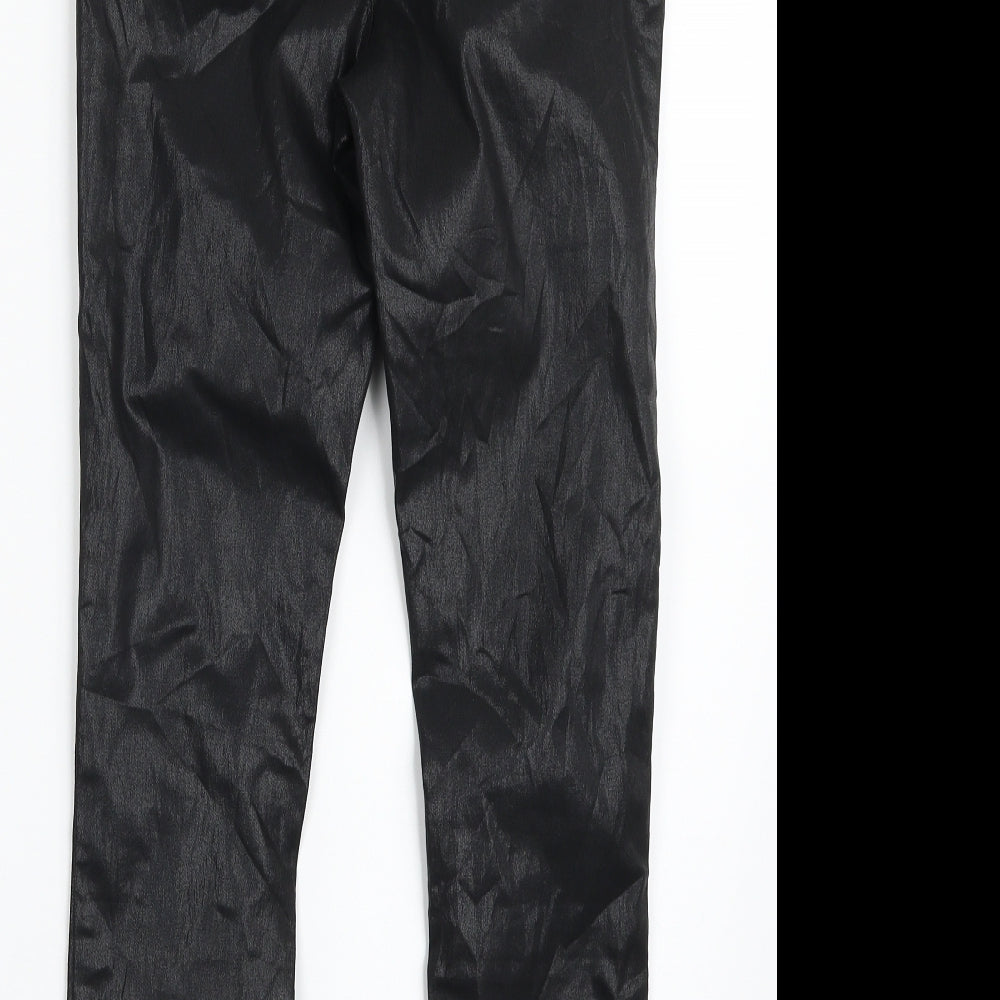 Brand and care label for ASOS women’s black cotton skinny jeans, size UK 26, in, 27-inch leg slim zip