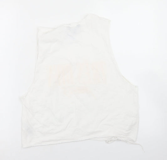 Womens UK Size 14 New Look White Cropped Tank