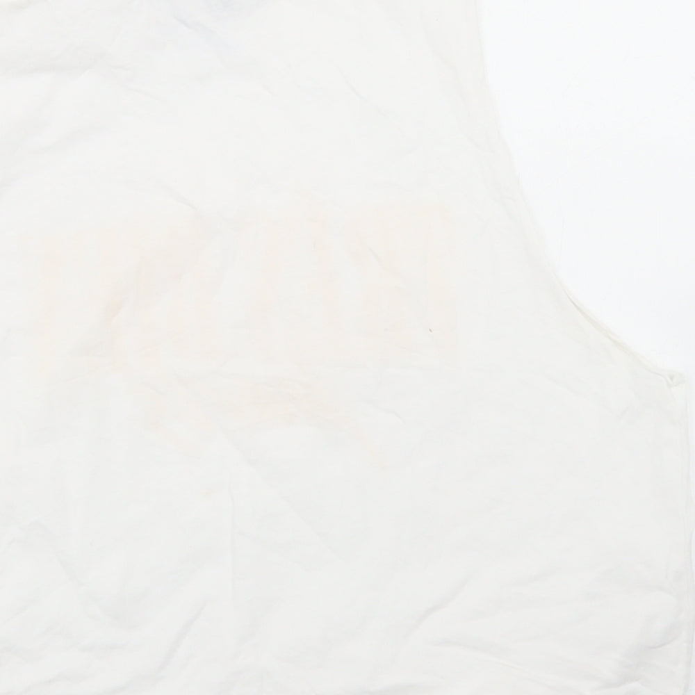 Womens UK Size 14 New Look White Cropped Tank