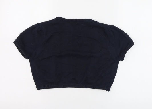 Debenhams Womens Blue Round Neck Cotton Cardigan Jumper Size 10