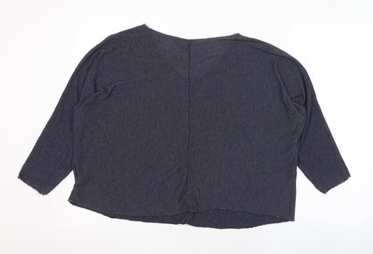 Preworn Womens Blue V-Neck Viscose Pullover Jumper Size 6