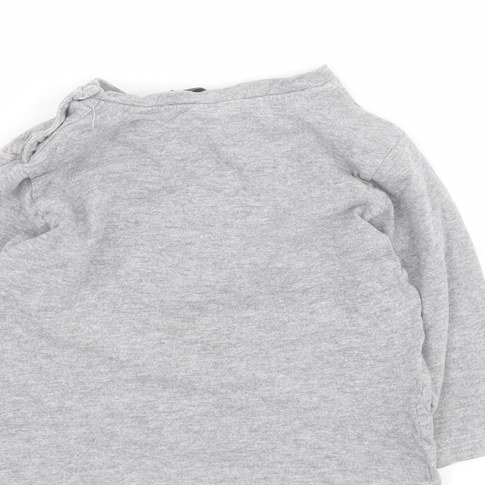 Henk Baby Grey Cotton Pullover T-Shirt Size 12 Months Round Neck Snap - Gaming