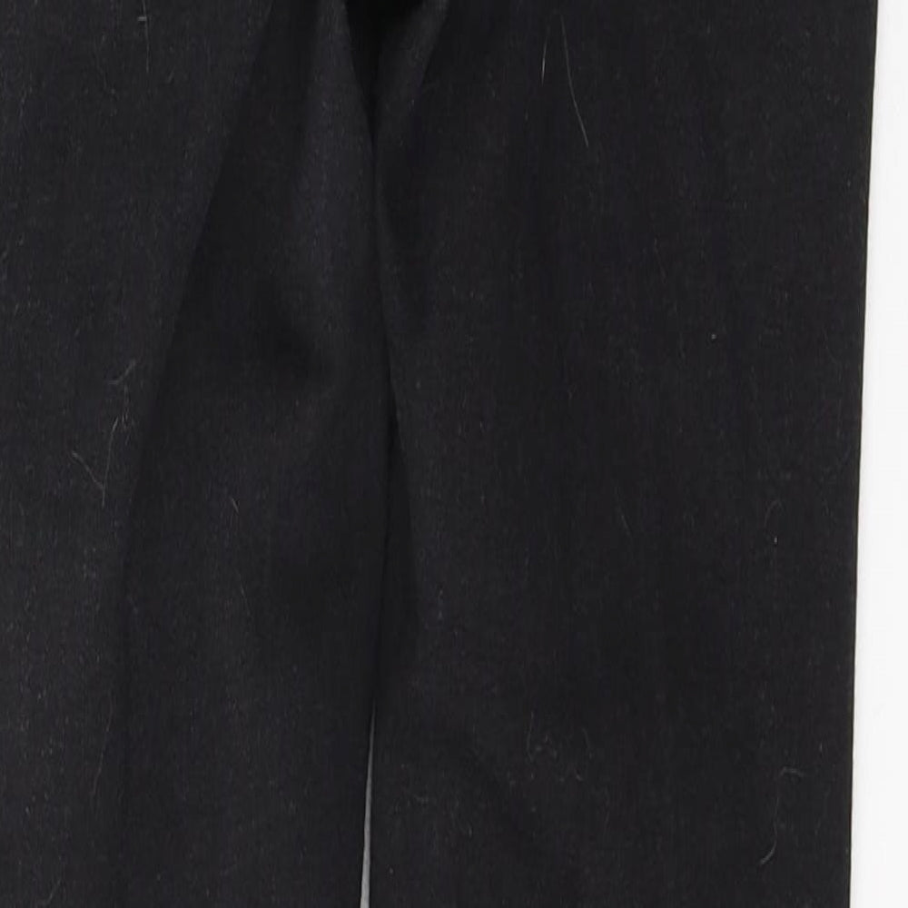 Brand and care label for New Look women’s black cotton skinny jeans, size UK 8 regular button - tie up front detail