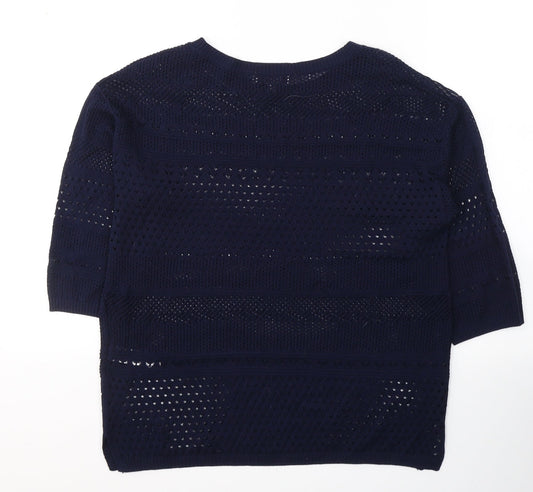 F&F Womens Blue Round Neck Acrylic Pullover Jumper Size 10