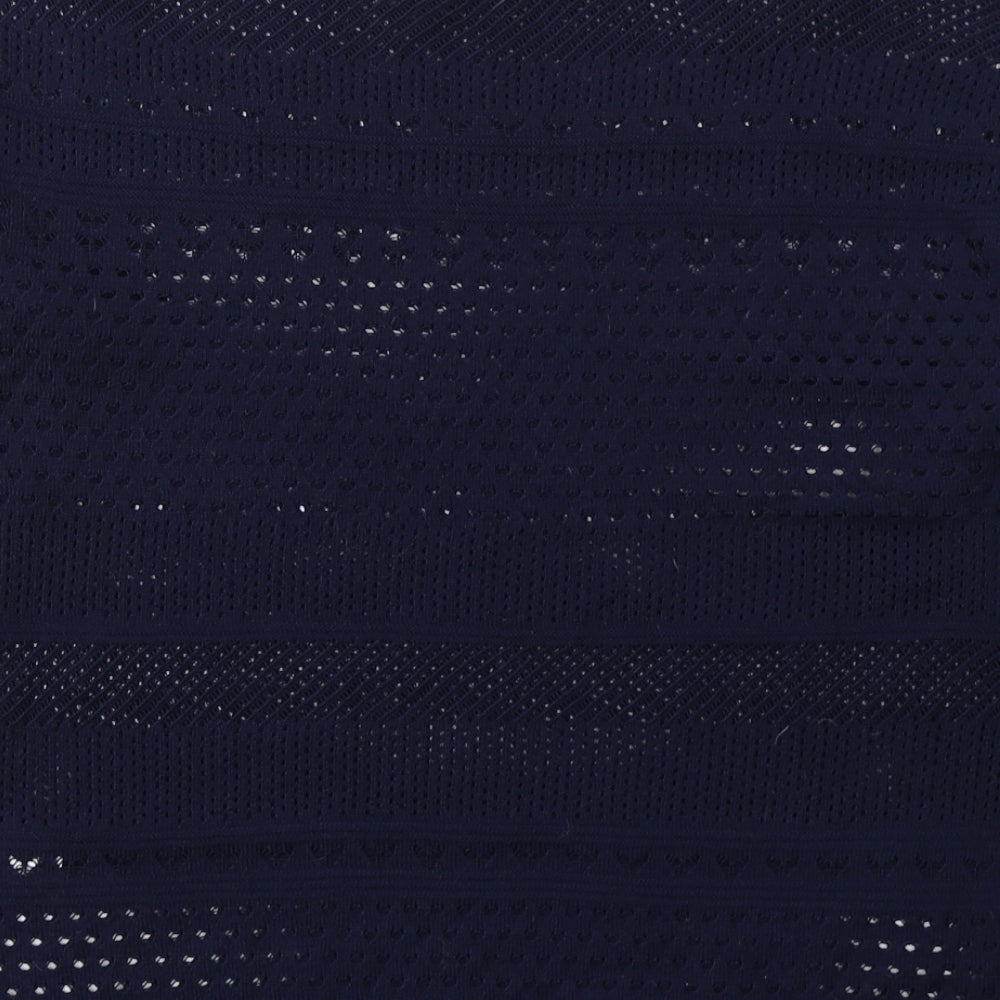 F&F Womens Blue Round Neck Acrylic Pullover Jumper Size 10