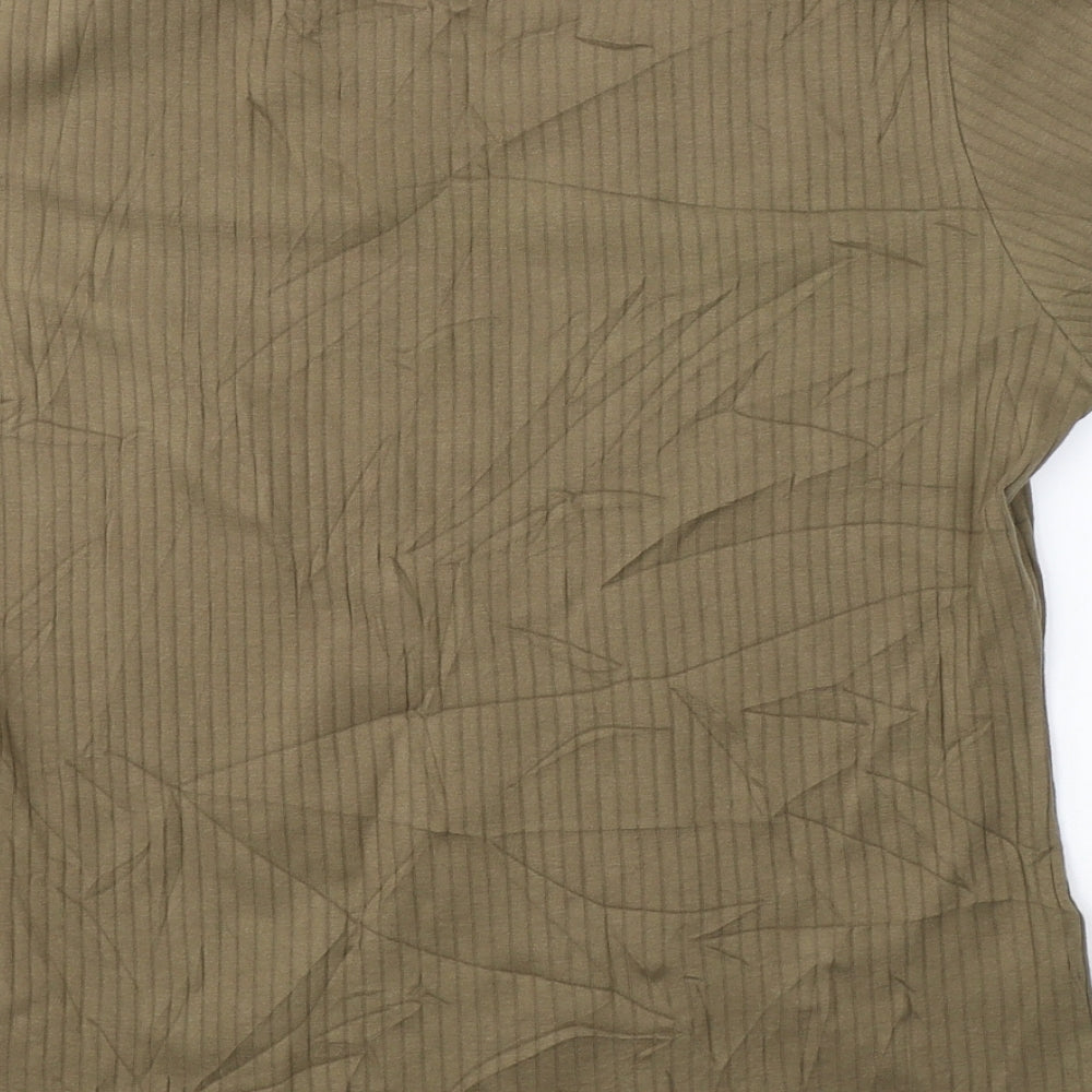 EAST Womens Green Cotton Basic T-Shirt Size XL Round Neck