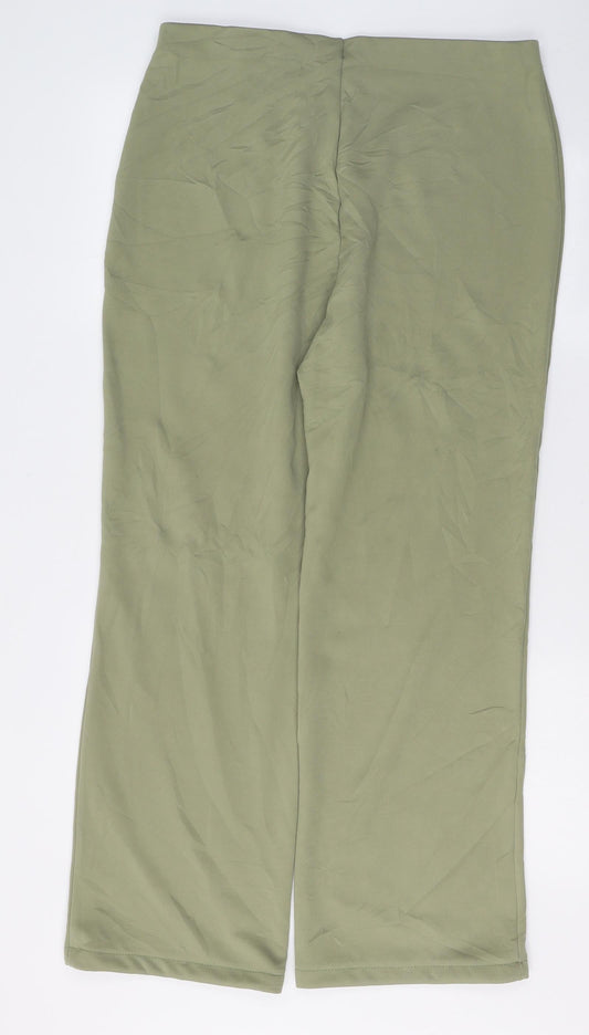 Classics Womens Green Polyester Trousers Size 16 L29 in Regular