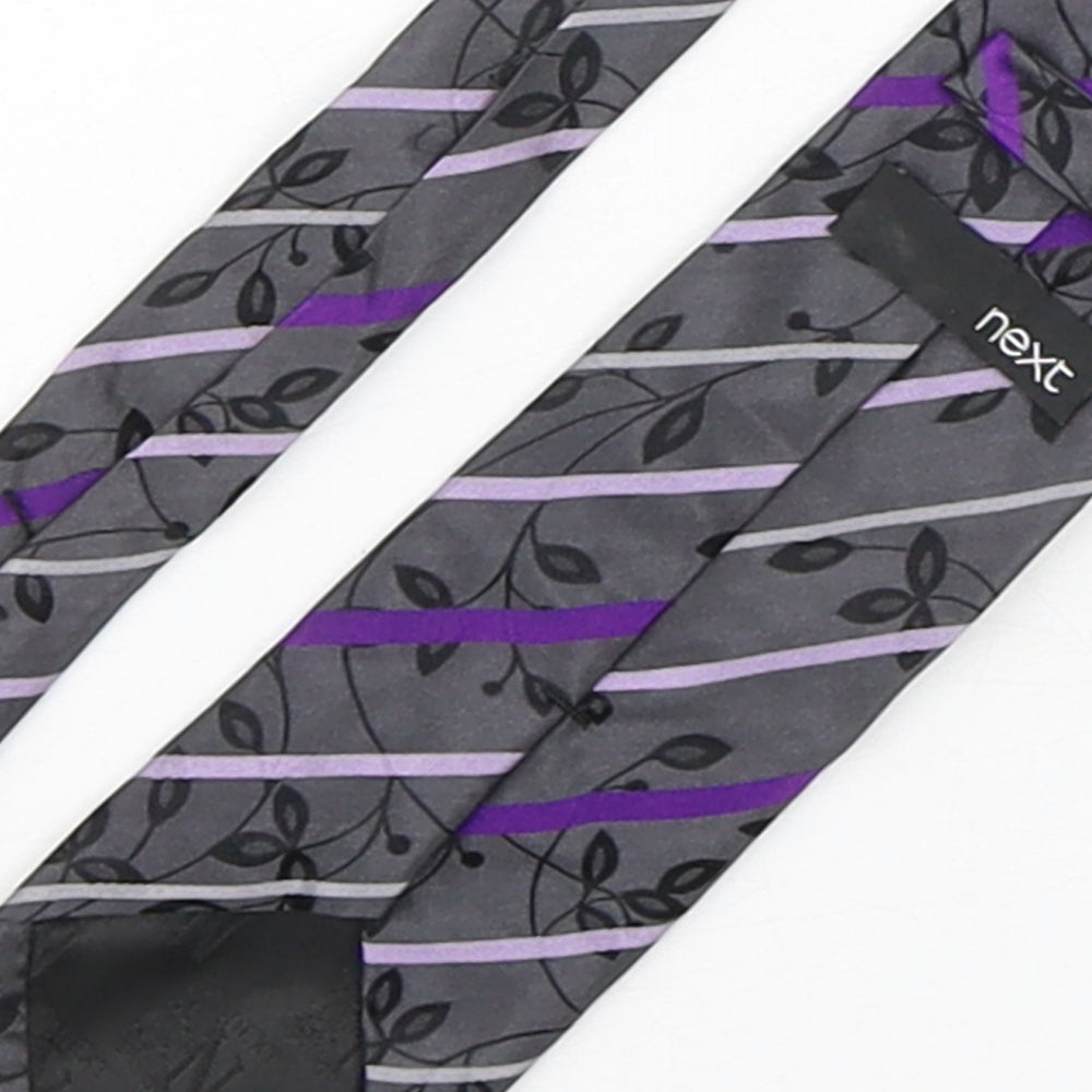 Brand and care label for Next men’s multicoloured striped silk pointed tie one size