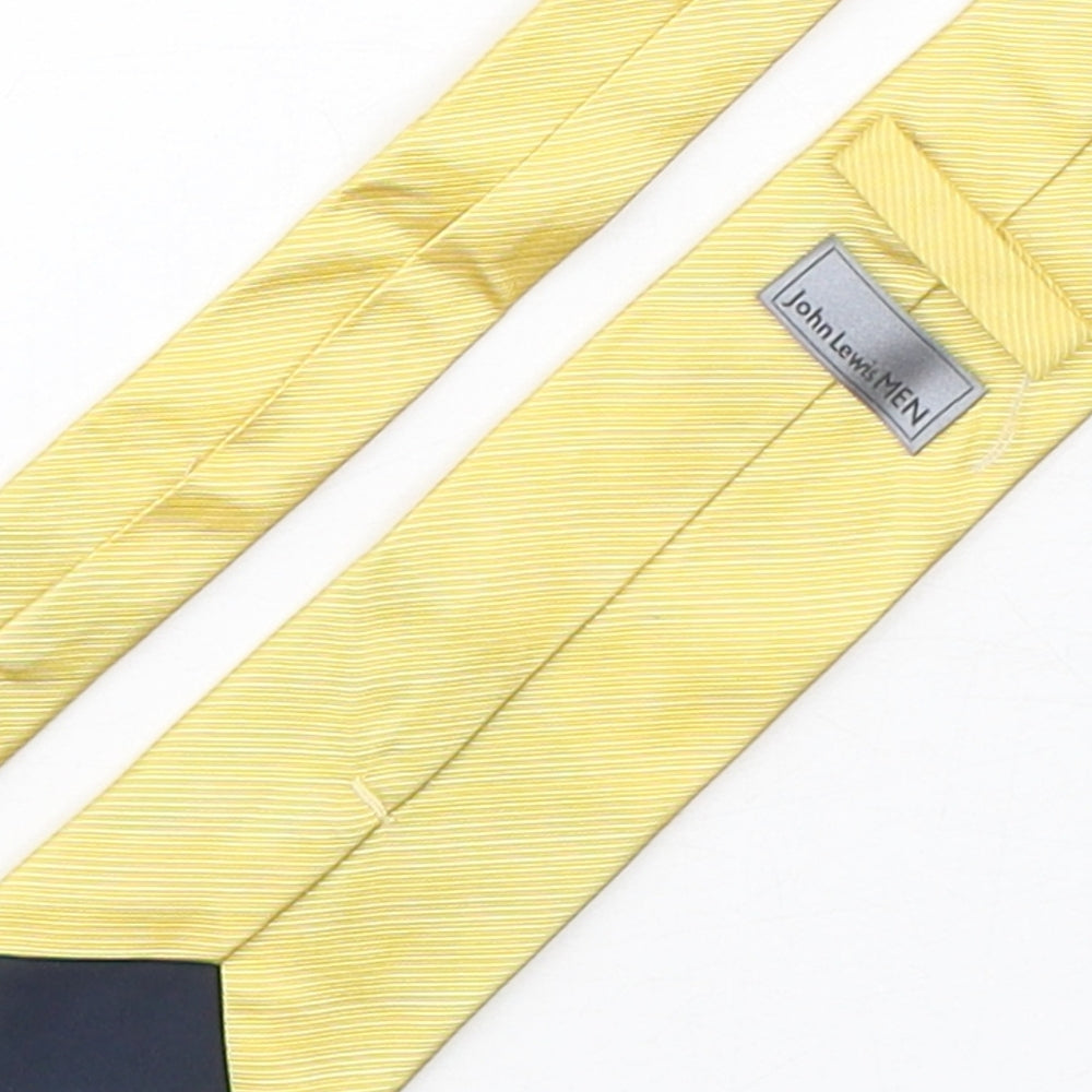 John Lewis Mens Gold Striped Silk Pointed Tie One Size