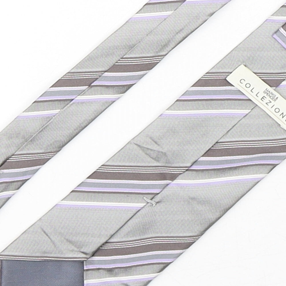 Mens Collezione Multicoloured Striped Pointed Tie