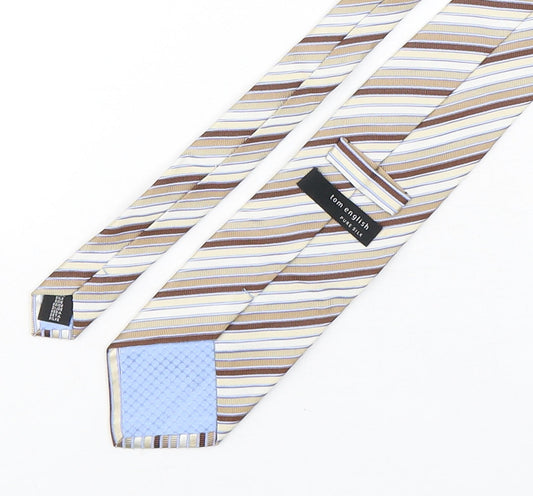Tom English  Mens Multicoloured Striped Silk Pointed Tie One Size