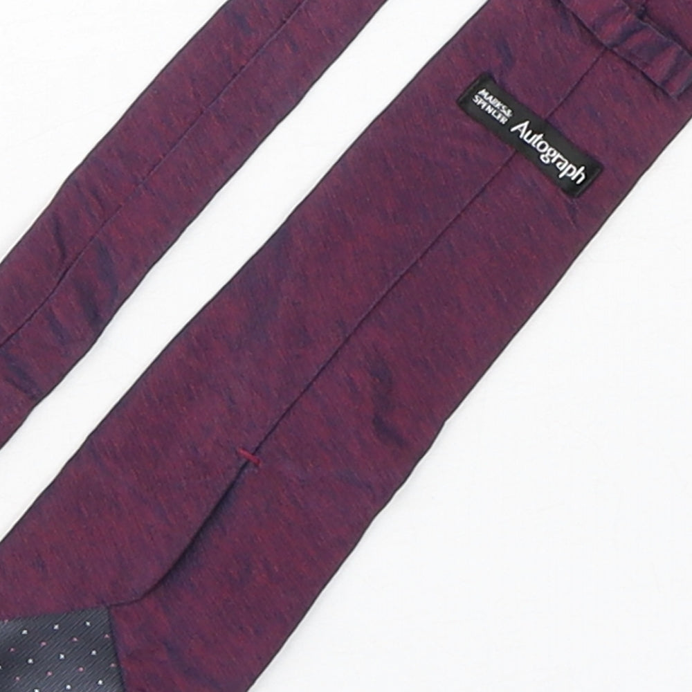 Autograph Mens Purple Silk Pointed Tie One Size