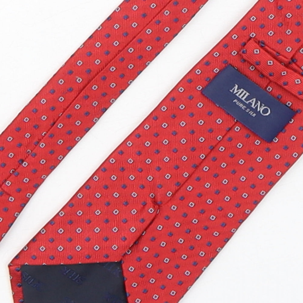 Milano Mens Multicoloured Geometric Silk Pointed Tie One Size