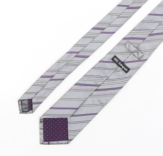 Mens Autograph Multicoloured Striped Pointed Tie