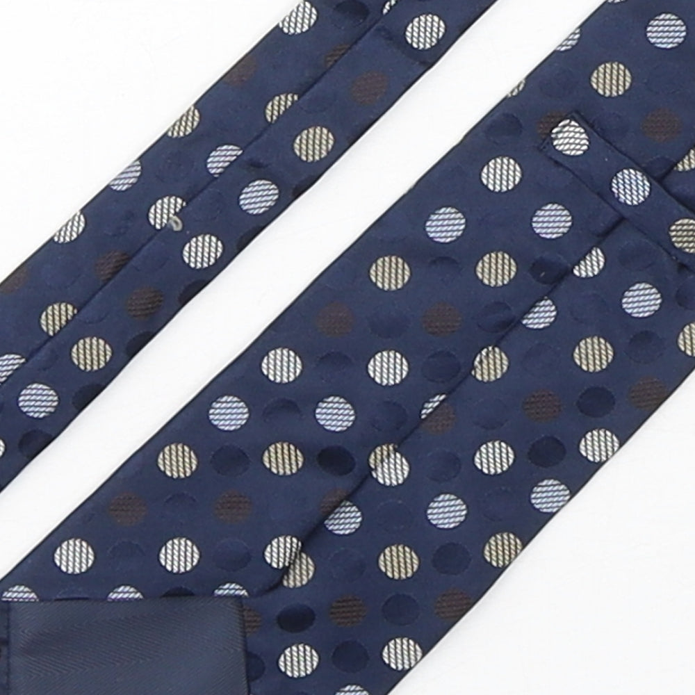 Brand and care label for Marks & Spencer men’s multicoloured polka dot silk pointed tie one size