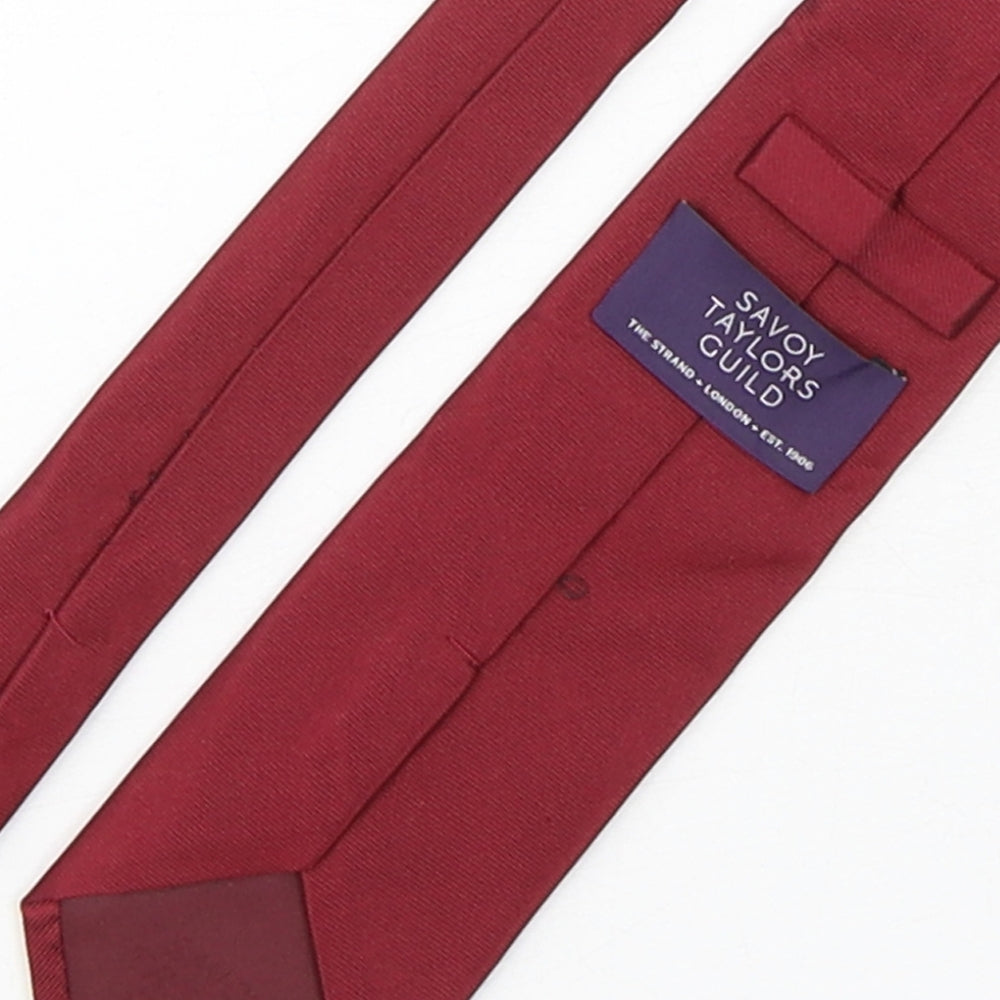 Mens Savoy Taylors Guild Red No Pattern Pointed Tie